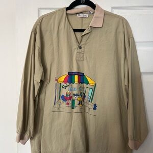 Vintage Cafe Graphic Long Sleeve Shirt